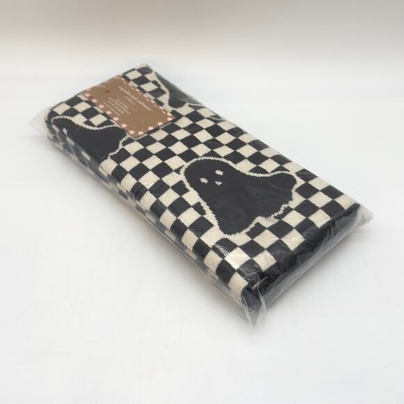3 Cupcakes & Cashmere Checkered Ghost Black & White Kitchen Dish Towels Set NEW - Picture 1 of 2